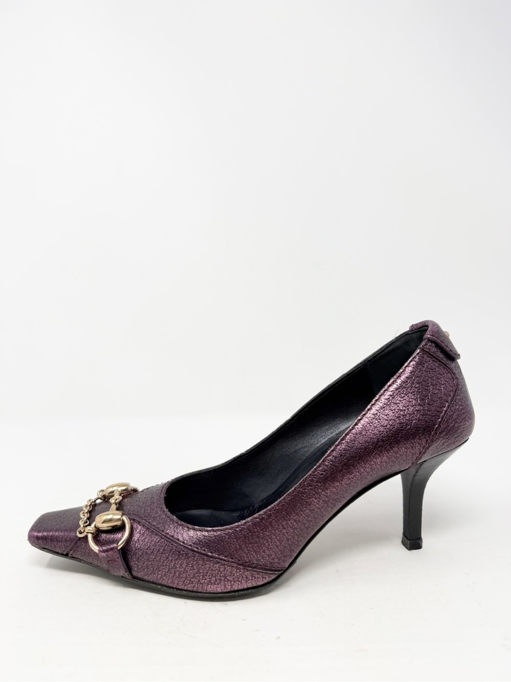 Gucci Horsebit Metallic Purple Heels Womens Size EU 36.5 - Picture 8 of 12